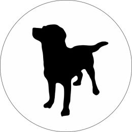 Puppy Silhouette Tire Cover on White Vinyl