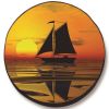 Sailboat and Sunset Jeep Tire Cover - Black Vinyl