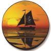 Sailboat and Pirate Sail Spare Tire Cover - Black Vinyl