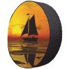 Sailboat and Sunset Jeep Tire Cover - Black Vinyl