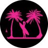 Surfer Girl Palm Trees Tire Cover