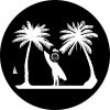 Surfer Girl Palm Trees Spare Tire Cover - White