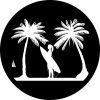Surfer Girl Palm Trees Spare Tire Cover - White