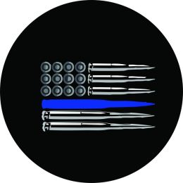 American Flag Ammo Police Thin Blue Line Spare Tire Cover