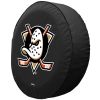 Anaheim Tire Cover w/ Ducks Logo - Black Vinyl