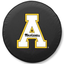 Appalachian State Tire Cover w/ Mountaineers Logo - Black Vinyl