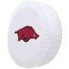 Arkansas Tire Cover w/ Razorbacks Logo - White Vinyl