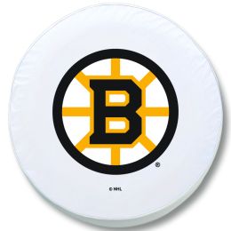 Boston Tire Cover w/ Bruins Logo - White Vinyl