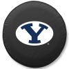 Brigham Young Tire Cover w/ Cougars Logo - White Vinyl
