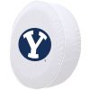 Brigham Young Tire Cover w/ Cougars Logo - White Vinyl