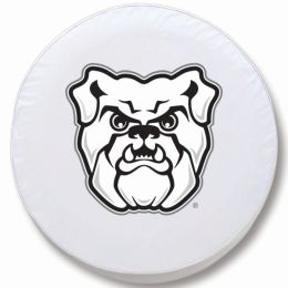 Butler University Tire Cover w/ Bulldogs Logo on White Vinyl