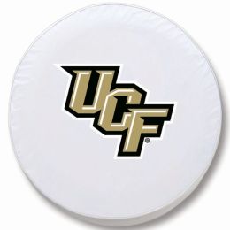 Central Florida Tire Cover w/ Golden Knights Logo - White Vinyl