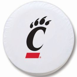 Cincinnati Tire Cover w/ Bearcats Logo - White Vinyl