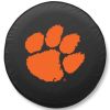 Clemson Tire Cover w/ Tigers Logo - Black Vinyl