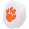 Clemson Tire Cover w/ Tigers Logo - White Vinyl