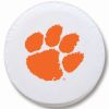 Clemson Tire Cover w/ Tigers Logo - White Vinyl