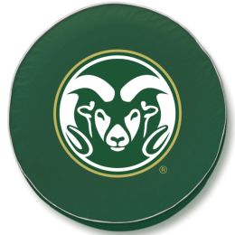 Colorado State Tire Cover w/ Rams Logo - Green Vinyl