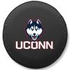 Connecticut Tire Cover w/ Huskies Logo - White Vinyl