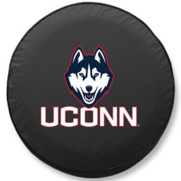 Connecticut Tire Cover w/ Huskies Logo - Black Vinyl