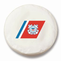 United States Coast Guard Tire Cover - White Vinyl