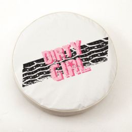 Dirty Girl w/ Tread Logo White Spare Tire Cover