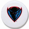 DePaul Tire Cover w/ Blue Demons Logo - White Vinyl