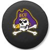 East Carolina Tire Cover w/ Pirates Logo - Black Vinyl