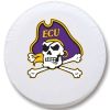 East Carolina Tire Cover w/ Pirates Logo - White Vinyl