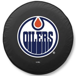 Edmonton Tire Cover w/ Oilers Logo - Black Vinyl