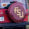 Florida State Tire Cover w/ Seminoles FSU Logo - Burgundy Vinyl