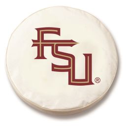 Florida State Tire Cover w/ Seminoles FSU Logo - White Vinyl