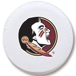 Florida State Tire Cover w/ Seminoles Logo - White Vinyl