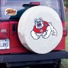 Fresno State Tire Cover w/ Bulldogs Logo - White Vinyl