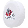 Fresno State Tire Cover w/ Bulldogs Logo - White Vinyl