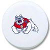 Fresno State Tire Cover w/ Bulldogs Logo - White Vinyl