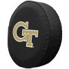 Georgia Tech Tire Cover w/ Yellow Jackets Logo - White Vinyl