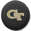 Georgia Tech Tire Cover w/ Yellow Jackets Logo - Black Vinyl