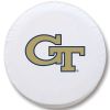 Georgia Tech Tire Cover w/ Yellow Jackets Logo - White Vinyl