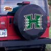 Hawaii Tire Cover w/ Rainbow Warriors Logo - Black Vinyl