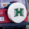 Hawaii Tire Cover w/ Rainbow Warriors Logo - White Vinyl