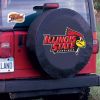 Illinois State Tire Cover w/ Redbirds Logo - Black Vinyl