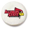 Illinois State Tire Cover w/ Redbirds Logo - White Vinyl