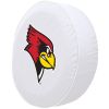 Illinois State Tire Cover w/ Redbirds Logo - White Vinyl