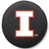 Illinois Tire Cover w/ Fighting Illini Logo - Black Vinyl
