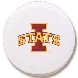 Iowa State Tire Cover w/ Cyclones Logo - White Vinyl