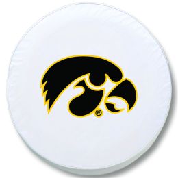 Iowa Tire Cover w/ Hawkeyes Logo - White Vinyl