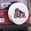 James Madison Tire Cover w/ Dukes Logo - White Vinyl