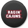 Louisiana Lafayette Tire Cover w/ Ragin Cajuns Logo - White Vinyl