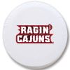 Louisiana Lafayette Tire Cover w/ Ragin Cajuns Logo - White Vinyl