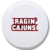 Louisiana Lafayette Tire Cover w/ Ragin Cajuns Logo - White Vinyl